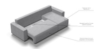 Угловой диван Норд Велюр Монолит сталь