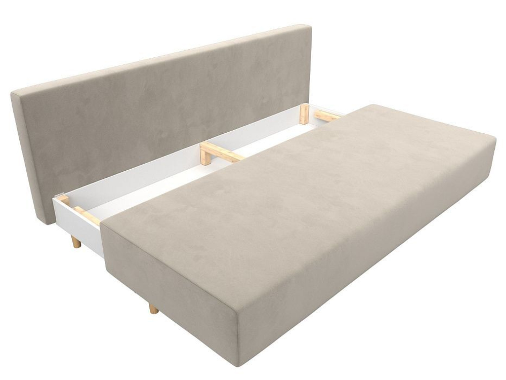 Диван прямой Лига-033 МИКРОВЕЛЬВЕТ Бежевый