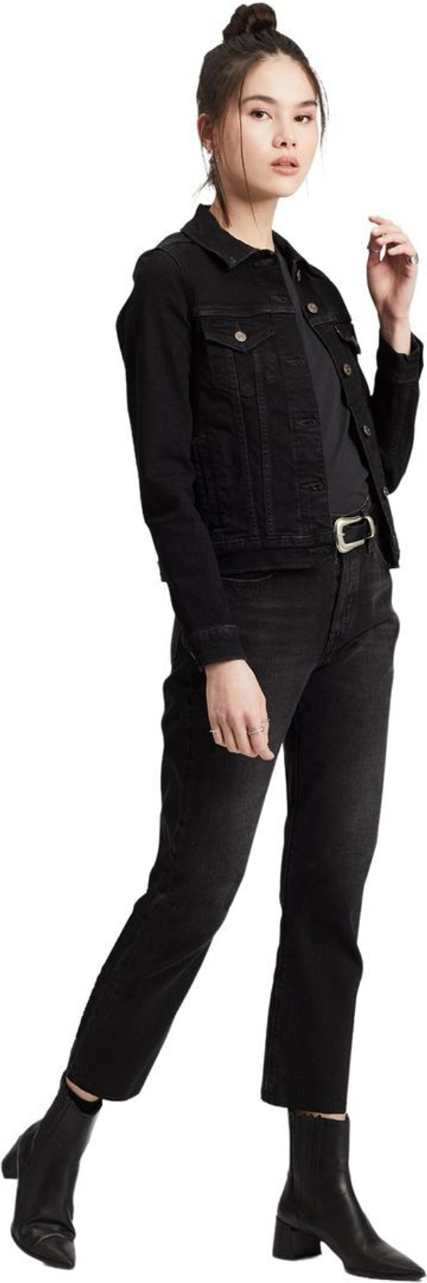 Джинсы Levis 501 Levi's Original CROP BLACK HEART черный