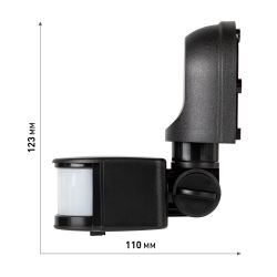 Датчик движения ЭРА MD 04 настенный инфракрасный 1200 Вт угол 180 градусов IP44, черный