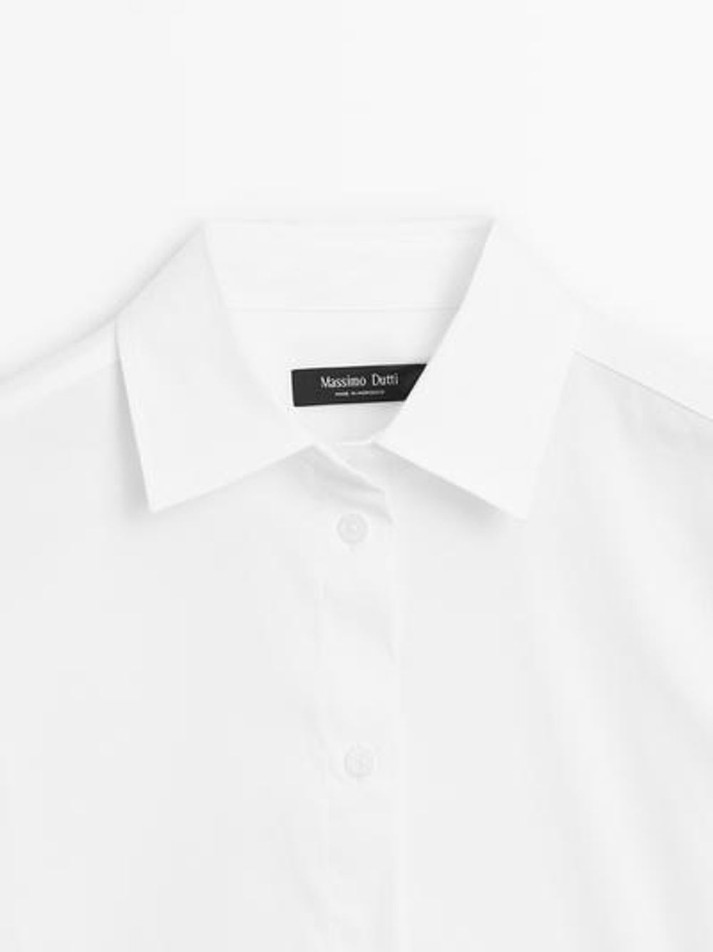Massimo Dutti Эластичная рубашка из смесового хлопка, белый