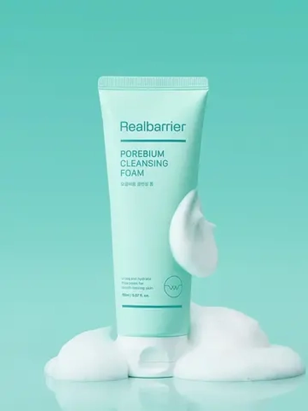 Real Barrier Энзимная пенка с кислотами для глубокого очищения Porebium Cleansing Foam 150 мл