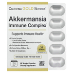 California Gold Nutrition, Akkermansia Immune Complex, комплекс с аккермансией для укрепления иммунитета + пробиотики, 60 растительных капсул