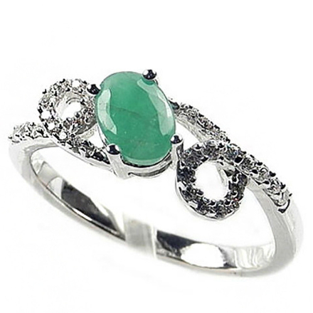 Кольцо "Элфин" изумруд, циркон