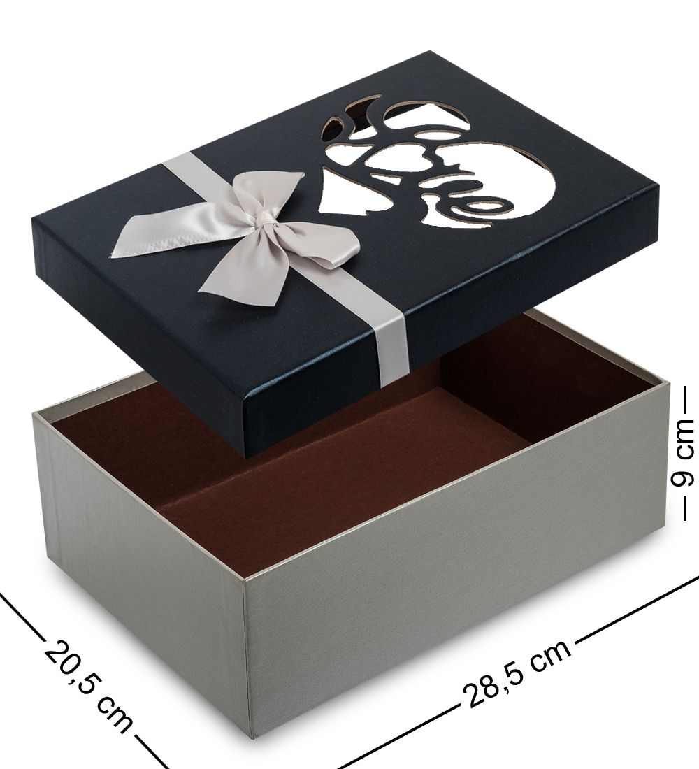 WG-63/2-B Коробка подарочная «Прямоугольник» цв.сер./син.