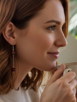 Серьги агат с палочкой