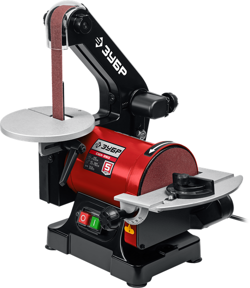 Станок шлифовальный Зубр тарельчато-ленточный 350Вт 25х762мм