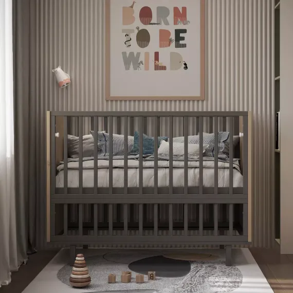 Детская кроватка на маятнике Incanto Cambridge Графит/дуб