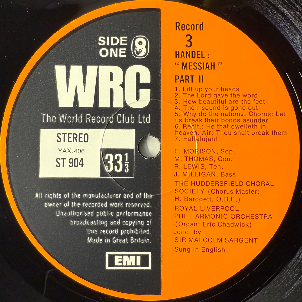 Гендель - Мессия 3LP (Англия 1970г.)