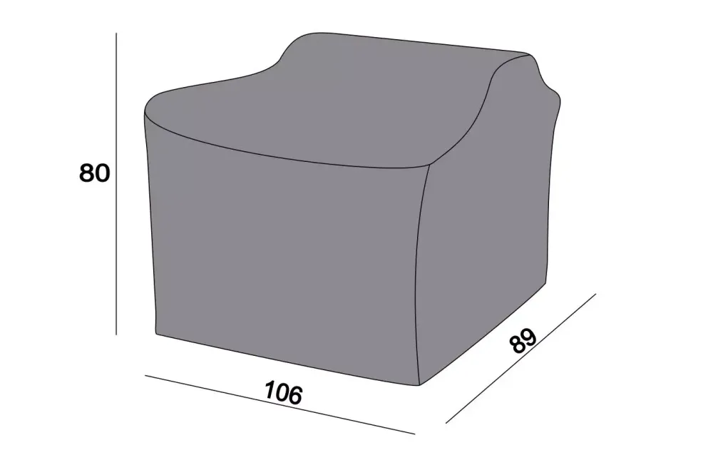 Защитный чехол на кресло Капучино 106×89×80 см, цвет серый