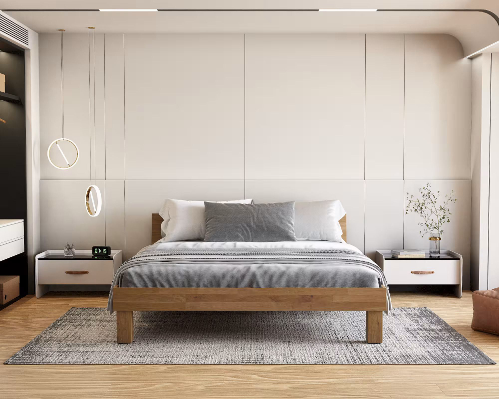 Кровать 90х200 Buona Vita, на ножках в стиле лофт, из натурального дуба