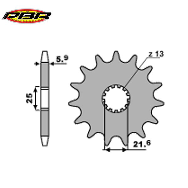 PBR 565C15 звезда передняя (ведущая), 15 зубьев