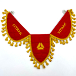 Вымпел тройной Sitrak (экокожа, красный с желтой вышивкой)
