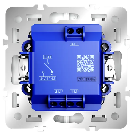 Выключатель встраиваемый VOLTUM S70 для жалюзи 10А, (белый матовый) vls020702