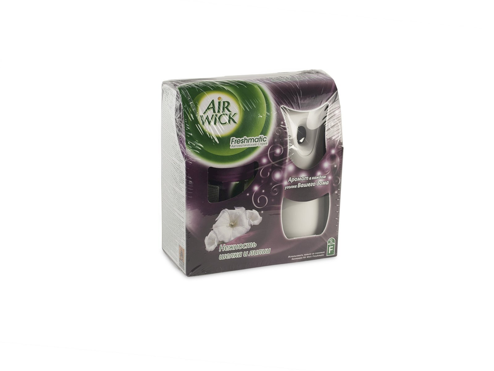 Диспенсер для аэрозольного освежителя воздуха AirWick Freshmatic светло-бежевый пластик в комплекте с освежителем 250мл
