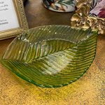 Декоративная чаша Лист зелёный 30 см