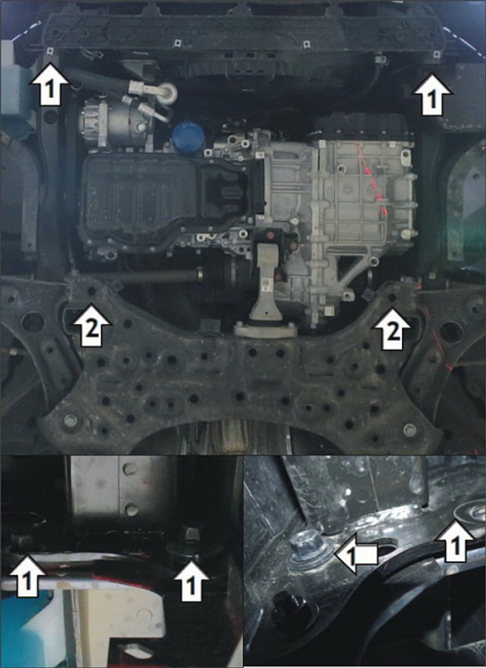 Усиленная защита Motodor картера двигателя, кпп. 2 мм, сталь. для Hyundai Elantra 2016-2019,KIA Cerato 2019-2021,Hyundai Elantra 2019-2020,KIA Cerato 2021-н.в. арт.70913