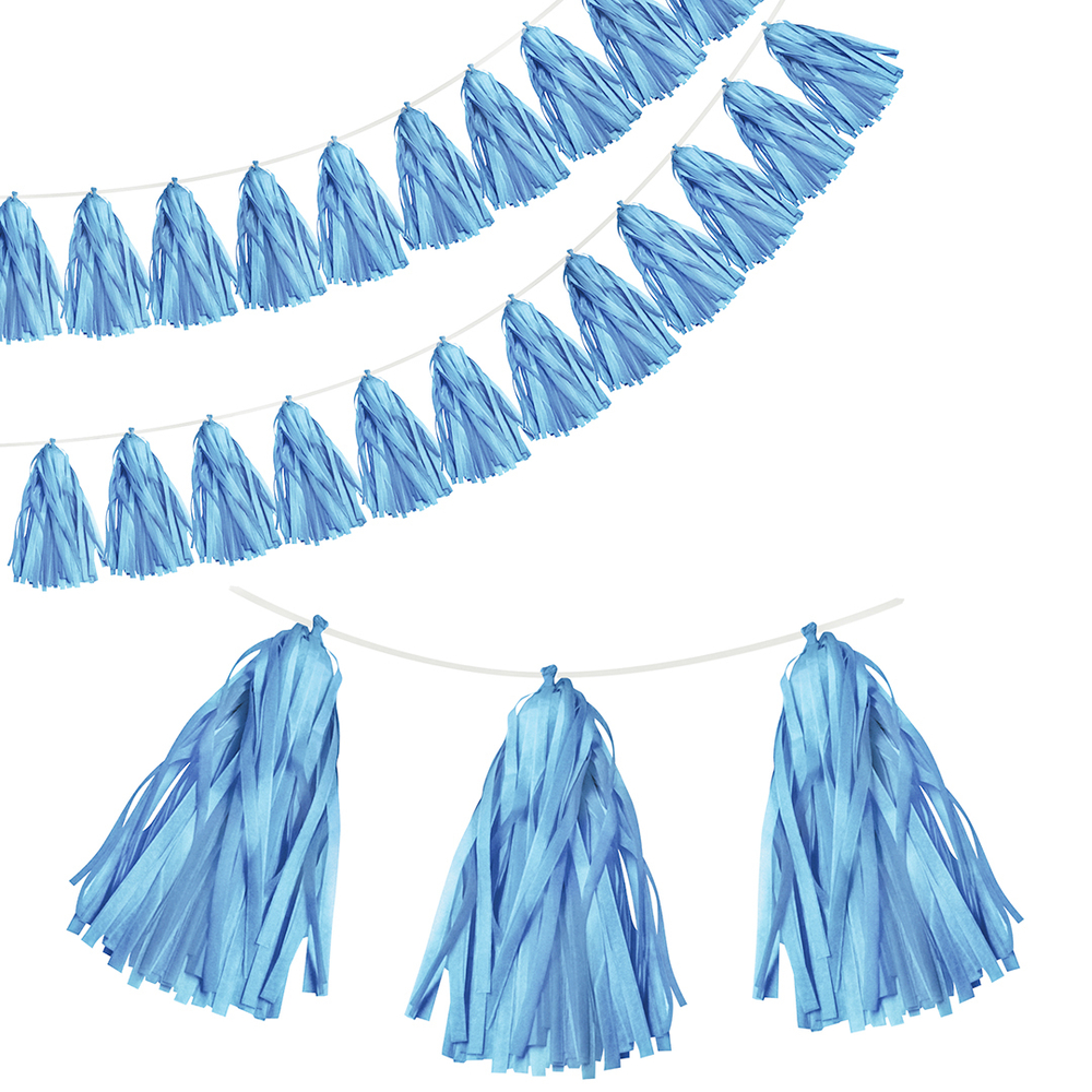 Гирлянда-тассел в голубом цвете, 35х12 см, 12 листов