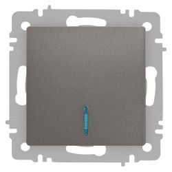 Выключатель Intro Accent 6-102-09 с подсветкой, 10А-250В, IP20, СУ, AL/CU, титан | Intro