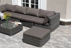 "Лунго" трансформирующаяся лаунж-зона из искусственного ротанга, цвет графит