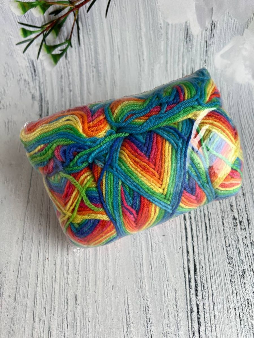 Пряжа носочная Аркобалено радужный микс 104г