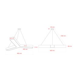 Светильник LED ЭРА Geometria SPO-143-W-40K-056 Igrek 56Вт 4000K 4500Лм IP40 900*80 белый подвесной драйвер внутри