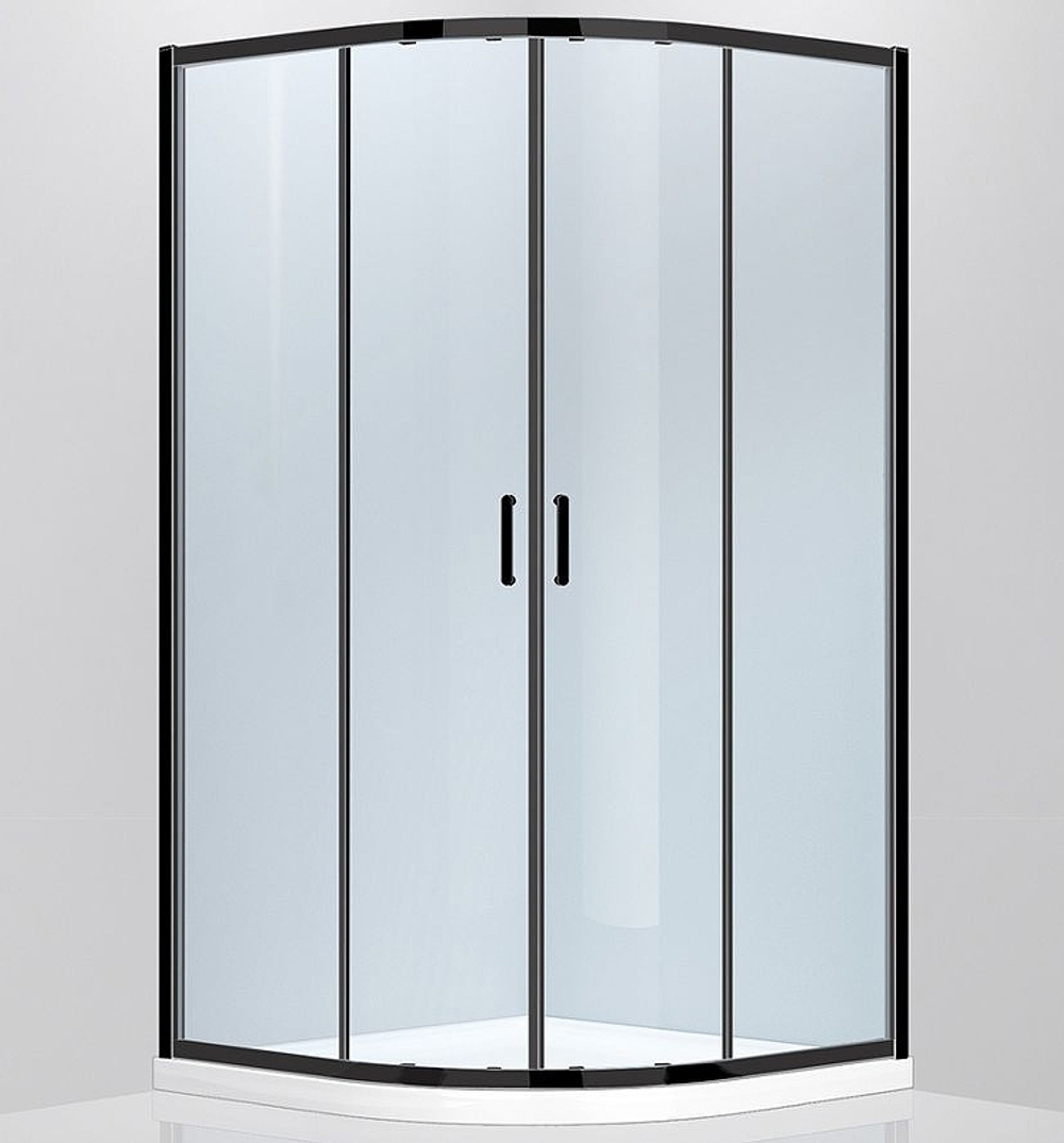 Душевой уголок Abber 80х80 AG01080B профиль Черный стекло прозрачное