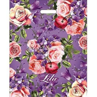 Пакет с прорубной ручкой ПВД 40х50 (80 мкм) "Лилу" (50/500 шт.) Интерпак