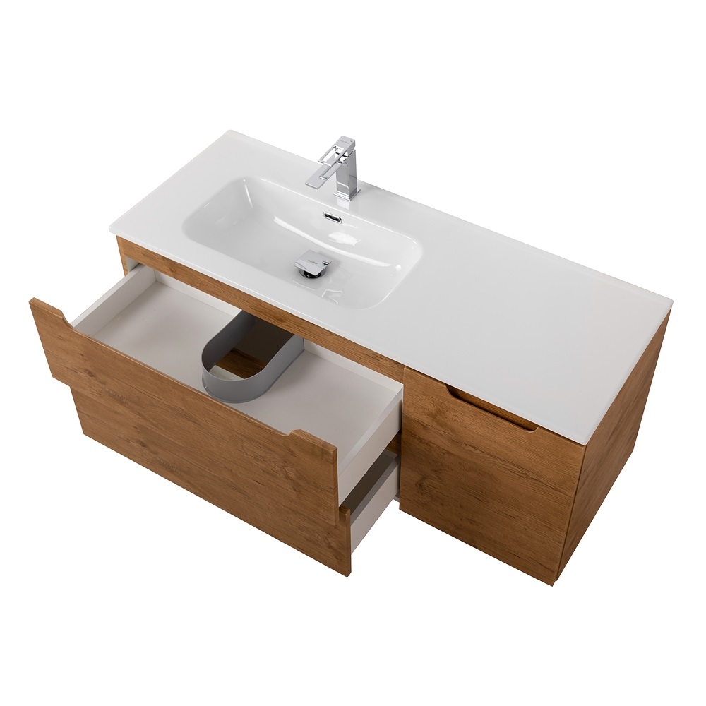 Подвесная тумба с раковиной BelBagno ETNA 120 Rovere Nature левая, ETNA-1200-2C-1A-SO-RN-L + BB1200ETL-L