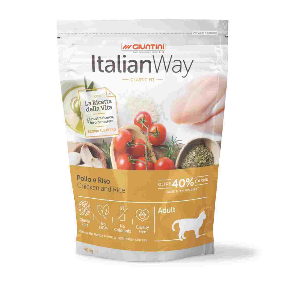 Italian Way  корм для кошек с курицей и рисом (ITALIAN WAY CHICKEN/RICE) 0,4 кг