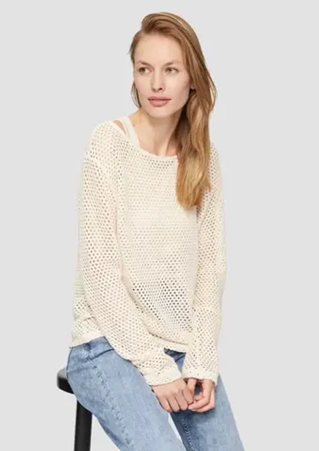 Свитер расслабленного кроя с ажурным рисунком
