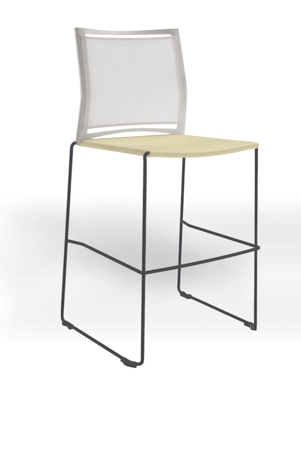 Web стул на полозьях кухонный/барный со спинкой-сеткой