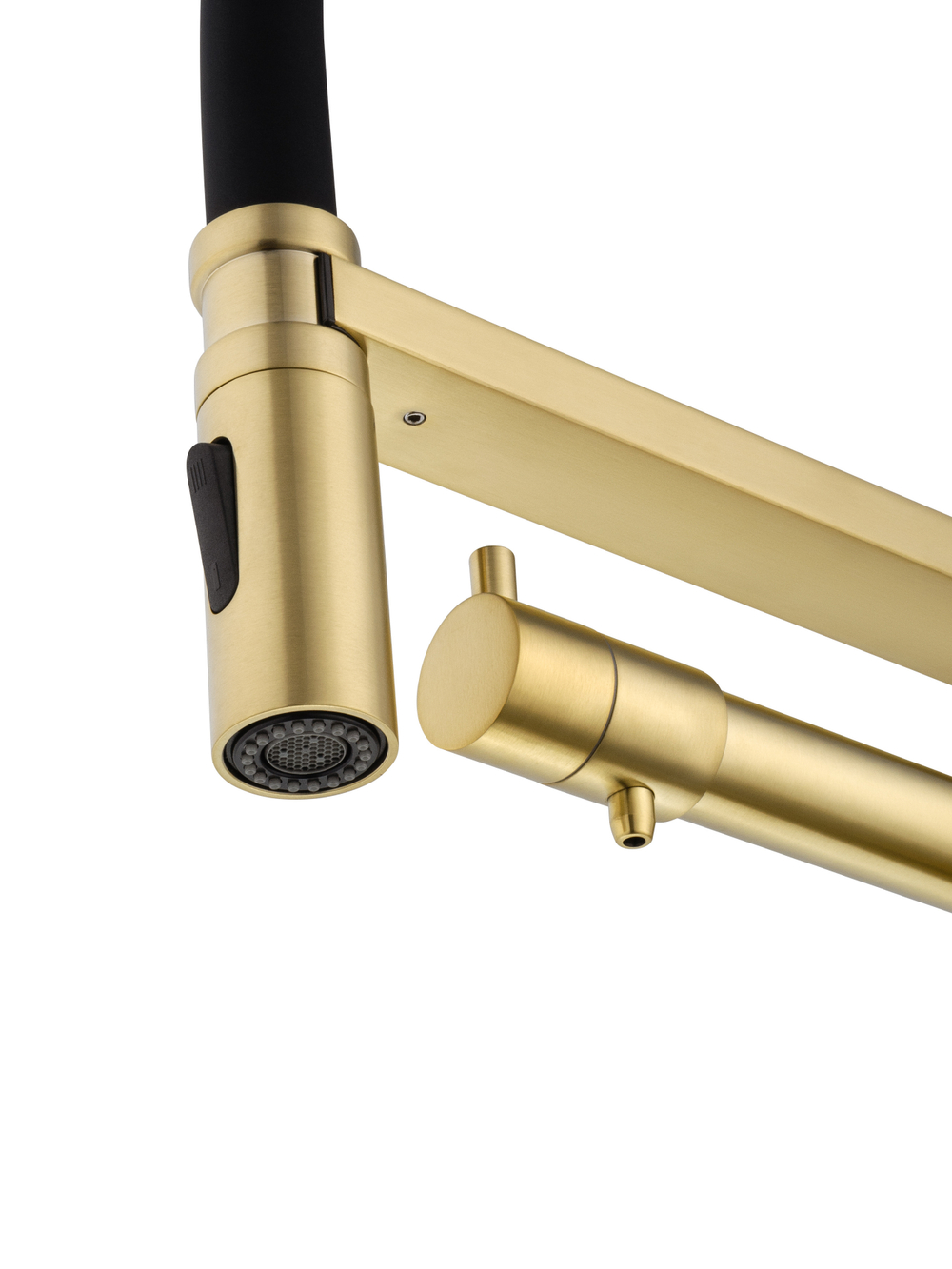 Смеситель для кухни с гибким изливом и подключением фильтра WONZON & WOGHAND, Брашированное золото (WW-88458007-BG)