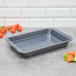 Противень с решеткой, 25,2*37,2*5,5см, 544гр, NN16413-01