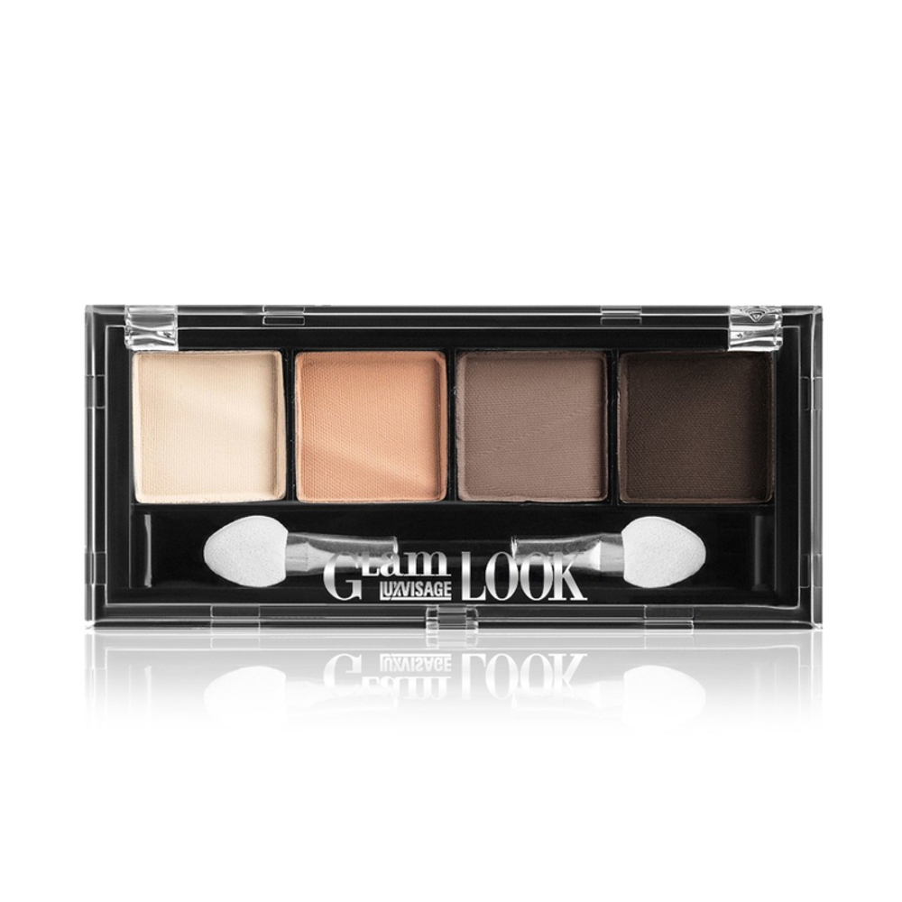 LuxVisage Тени для век Glam Look 4-х цветные тон 2 Кофейная