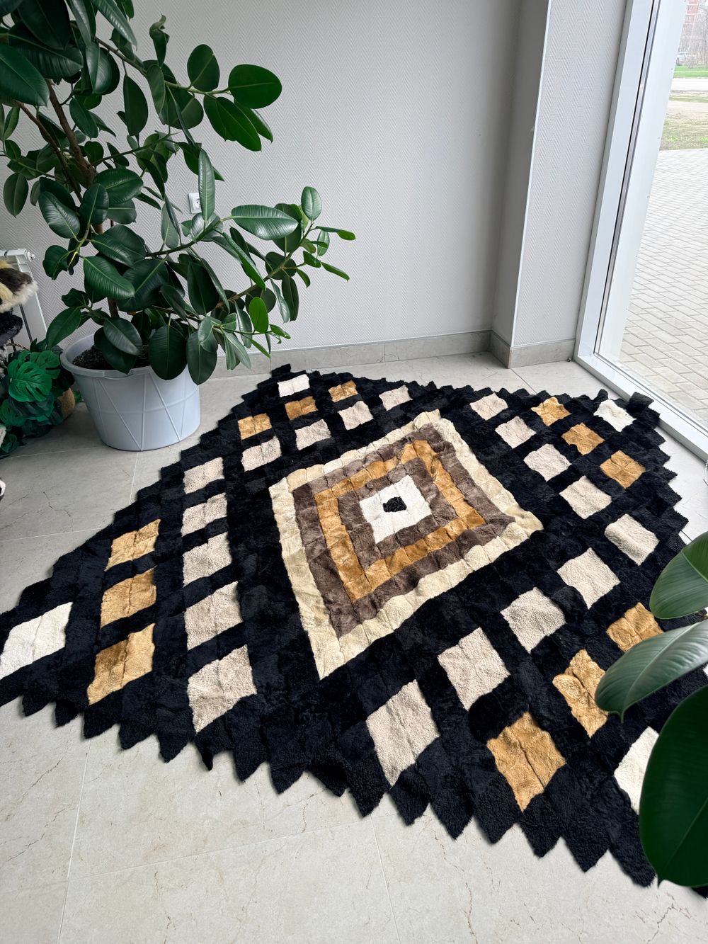 Покрывало меховое ковер из шкуры овчины