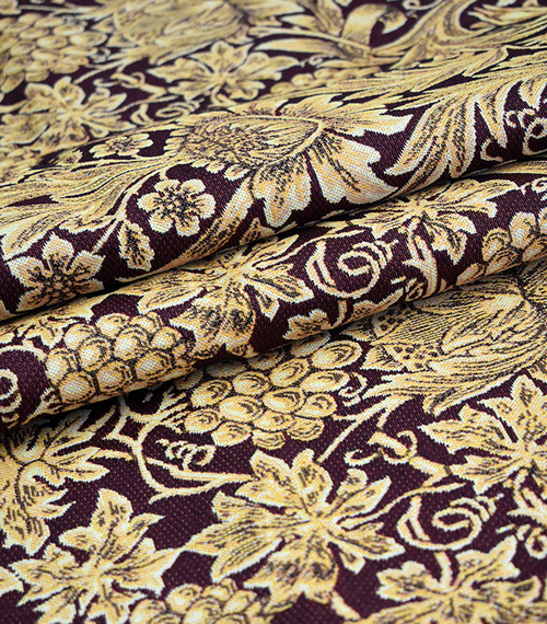 Гобеленовая ткань Виноградная лоза бордо 150 см