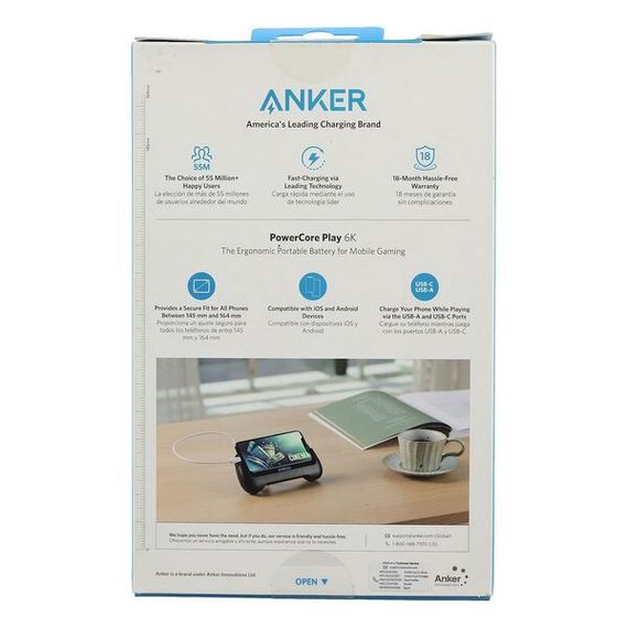 Портативное зарядное устройство Anker PowerCore Play 6700 черный (1A1254H11)