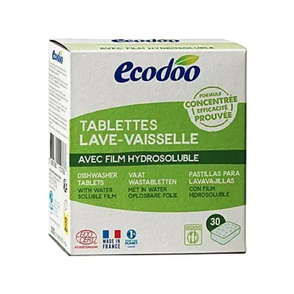 ЭКОЛОГИЧНЫЕ ТАБЛЕТКИ ДЛЯ ПОСУДОМОЕЧНОЙ МАШИНЫ 30Х10 гр (Ecodoo)