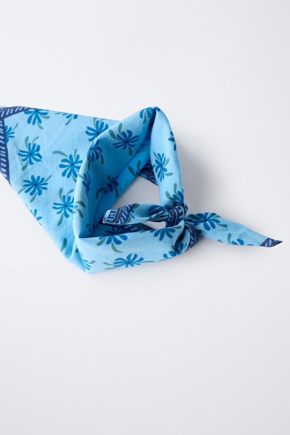 ZARA БАНДАНА С ЦВЕТАМИ, СИНИЙ