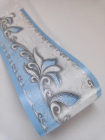 Бордюр для обоев бумажный 9 см окантовка лента голубой