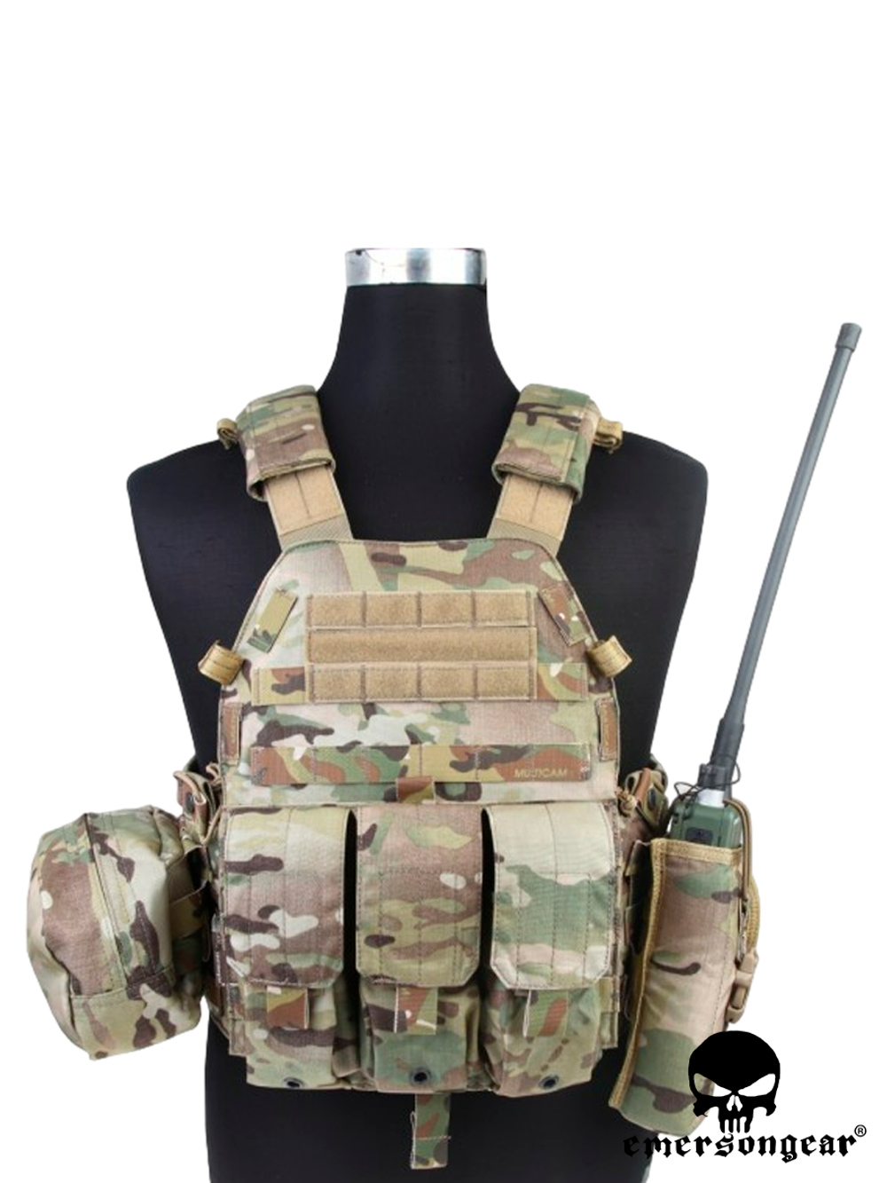 Бронежилет EmersonGear LBT6094A Style Plate Carrier w 3 pouches (EM7440H). Мультикам