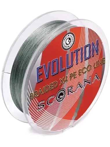 Леска плетеная Scorana EVOLUTION 135м зеленая 0,12мм EVOx4-135G-12