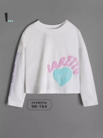 Лонгслив для девочки в школу, белый