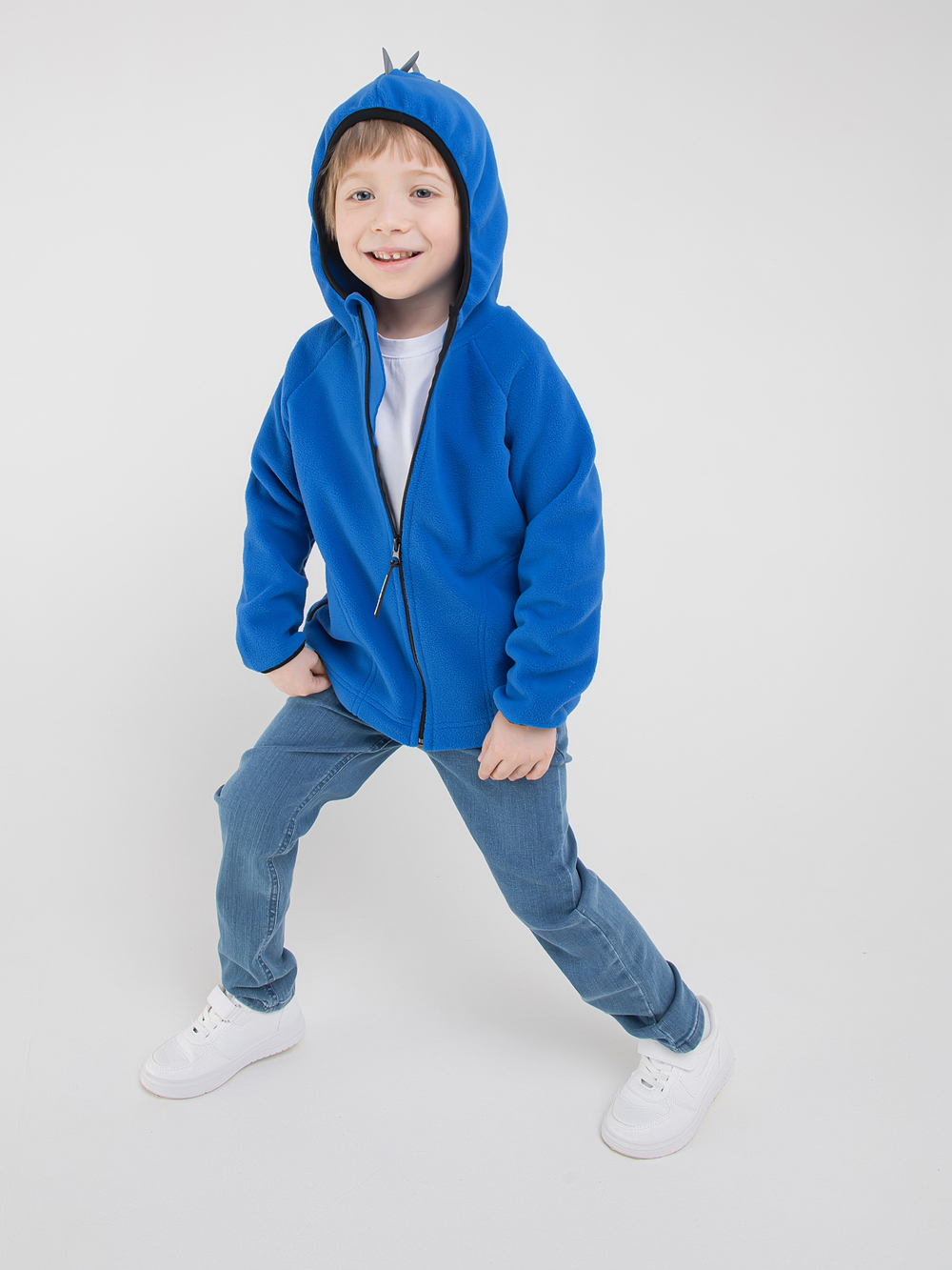 Толстовка флисовая "Дино" синий