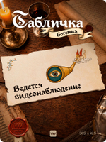 Табличка "Ведется видеонаблюдение"" на дверь, на стену, стилизованная средневековье, для паба, бара, игровой комнаты, прикольная для офиса, общественного места, магазина, Богемия, Айдентика Технолоджи