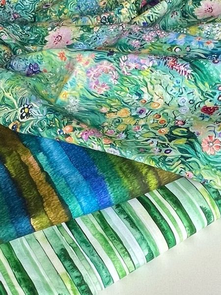 ЦВЕТОЧНЫЙ ПОТОК, ЗЕЛЕНЫЙ - 100% ХЛОПОК 8