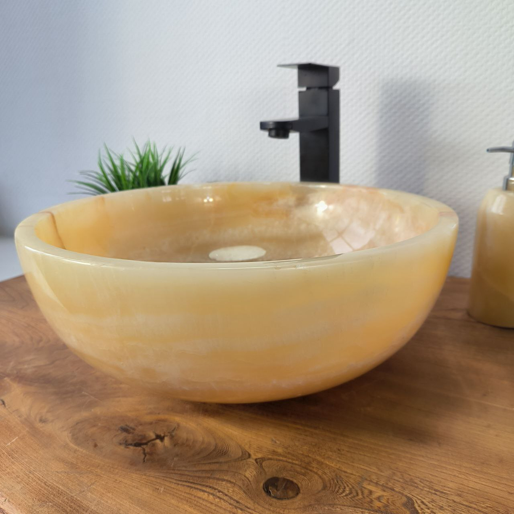 Раковина из оникса Bowl Yellow BO-66081 40*40*15 из натурального камня