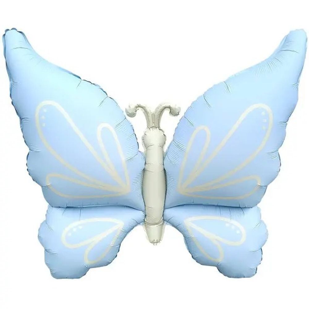 Фигура Нежная бабочка, Голубой, Сатин (Китай)