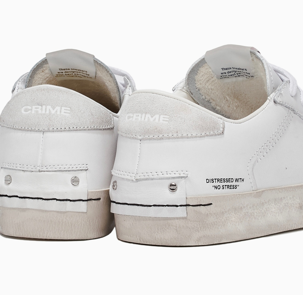 Кеды из натуральной кожи CRIME WHITE